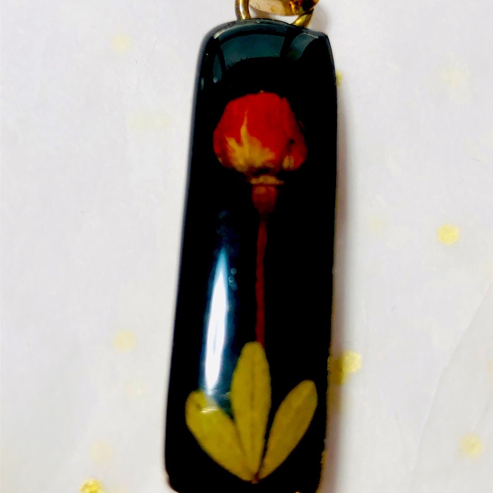 Mini Rose encased in glass necklace